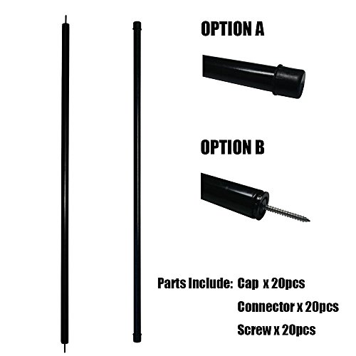 Mtb 3/4 Inch Round X 26 Inch Length Staircase Deck Balusters Standard Plain Black Coated For Stair/Deck/Porch Pack Of 10 #TOP3