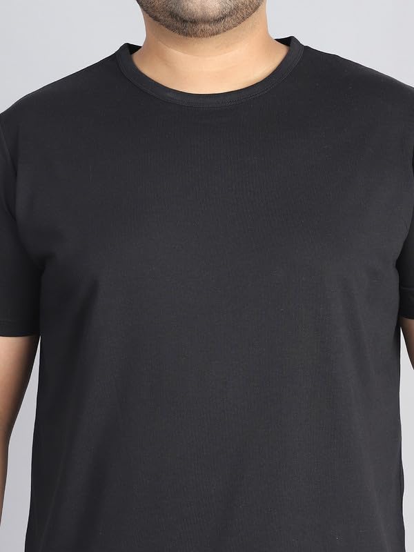 Rute Men's Pure Cotton Round Neck Half Sleeve Black T-Shirt 3