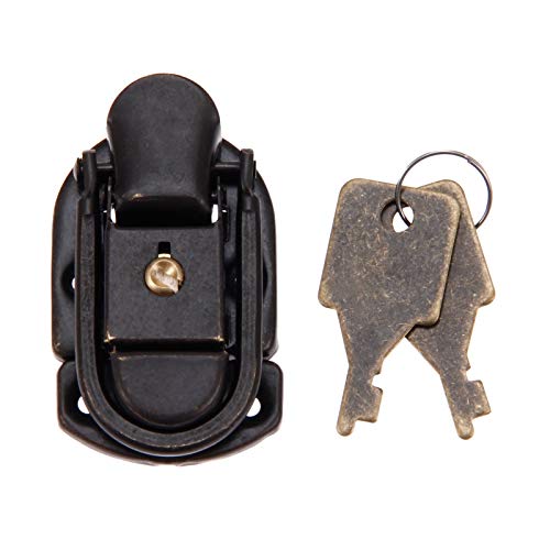 Image of 1Pc Antique Bronze Box Locks Iron Purse Key Lock Vintage Wooden Box Toggle Latch Hasps Furniture Hardware with Key Screws 58 * 34mm