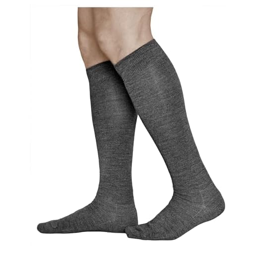 VITSOCKS Merinoull 80% Knästrumpor Herr, Varma Långa Ullstrumpor, Höst och Vinter, grå, 42-43
