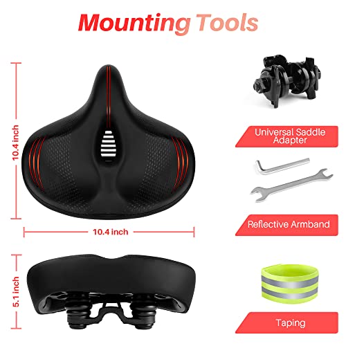 Oversized Comfort Bike Seat For Peloton Bike And Bike+, Electric Bike, Exercise Spin Bike Or Road Bikes Replacement Seats, Bicycle Seat For Men And Women Comfort Wide, Accessories For Peloton #TOP5