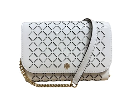 Tory Burch Women's Emerson Chain Wallet Crossbody/Clutch Bag (Optic White)