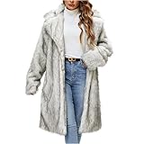 Women's Long Fur Coat Casual Winter Fluffy Jackets Open Front Long Sleeve Fuzzy Fleece Cardigan Trendy Shaggy Outwear Faux Fur Jacket White Xs