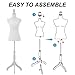 BLKMTY Female Mannequin Torso Dress Form Sewing Mannequin Manikin Body Height Adjustable Clothing Dress Model w/ Tripod Base Stand for Sewing Dressmakers Dress Jewelry Display 49-63 Inch, White