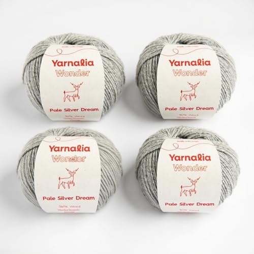 Wonder Yarn DK Weight 4-Pack, Superwash Merino Wool Blend, Soft a...