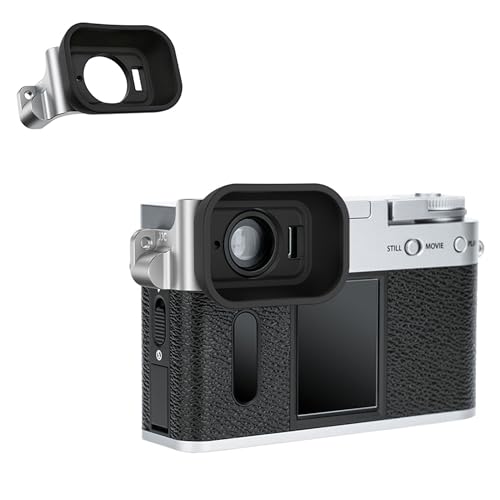 JJC Weiches Sucherokular mit Langer Breitenverlängerung kompatibel mit Fujifilm X-Half-Kameras, Okularpassung für Kamerasensor (Montage über Riemenauge, Riemen weiter verwendbar) Silber