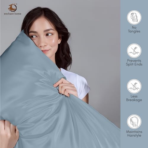 Image of 300 TC Art Silk Satin Pillow Cover Set | Durable Satin Pillow Cover with Envelope Closure | Luxury Satin Pillow Covers | Cozy Satin Pillow Covers (2, Coral Blue)