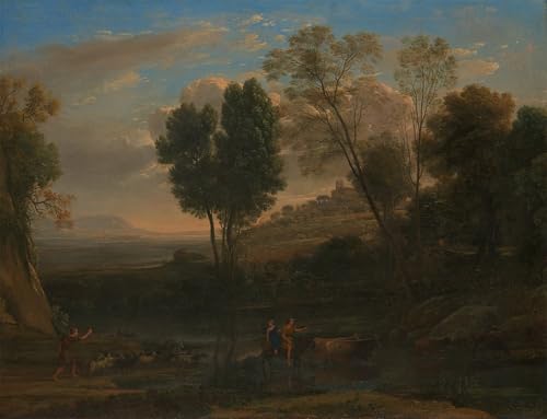 Impression d'art Claude Lorrain tableau lever de soleil sur toile haut de gamme