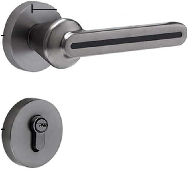 Bedroom Split Door Lock Household Indoor Door Lock Magnetic Silent Door Handle zinc Alloy Handle Lock Solid Wood Door Lock(Steel Gray 7255 Magnetic Suction)