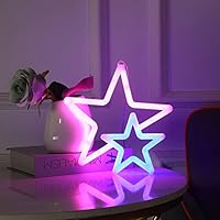 Aomeijia LED Star Neon Campaign, battery or USB power supply, for bedroom wall decoration, boy girl birthday gift, festival gift, banquet party decoration bar decoration