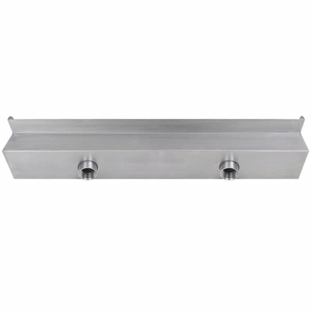 Tidyard Fontana a Cascata per Giardino Rettangolare Acciaio Inox 150 cm / 60 cm e LED / 120 cm e LED