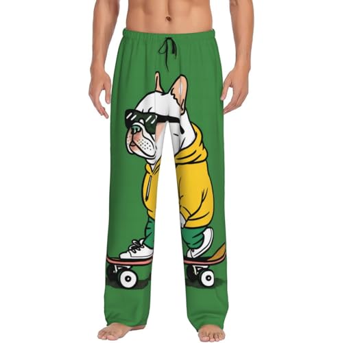 Vosery Mens Pajama Pants Bottoms With Pockets- Cool Skateboarding Bulldog Soft Men Lounge Pants, Comfy Mens Pj Pants4