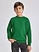 Haloumoning Boys Geometric Texture Sweatshirts Fashion Crewneck Long Sleeve Pullover Shirts 5-14 Years Green