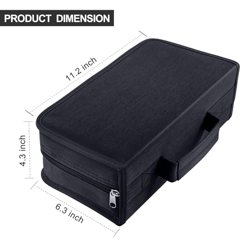 Siveit CD Case DVD Storage Holder, CD/DVD Case Wallet 128 Capacity DVD Cases Organizer CD Binder,Portable CD Wallet for Home Travel (Black) - Thumbnail 2