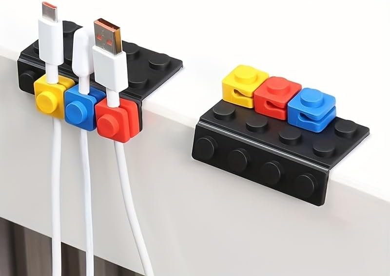 4 Pack Cable Clips Adhesive Cable Management Organizer Desktop Cord Holder for Phone Charger Cable USB Wire Organizer Home Office Desk Tidy Cable Storage Solution