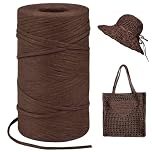 LEREATI Rafia per Uncinetto per Borse, 3mm x 300m Cordino per Borse Uncinetto, Raffia Nastro Regalo Naturale, Filato per Cappello, Confezioni Regalo, Fai da Te Artigianato