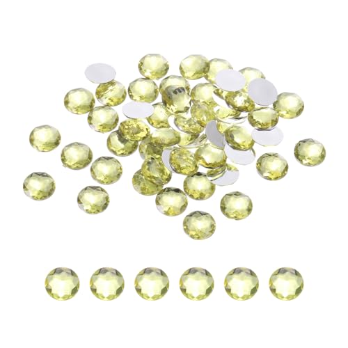 Image of MECCANIXITY Flat Back Round Acrylic Rhinestones,16mm Light Yellow Flatback Crystal Rhinestones for Crafts Clothes Shoes DIY Decoration Gifts 50Pcs