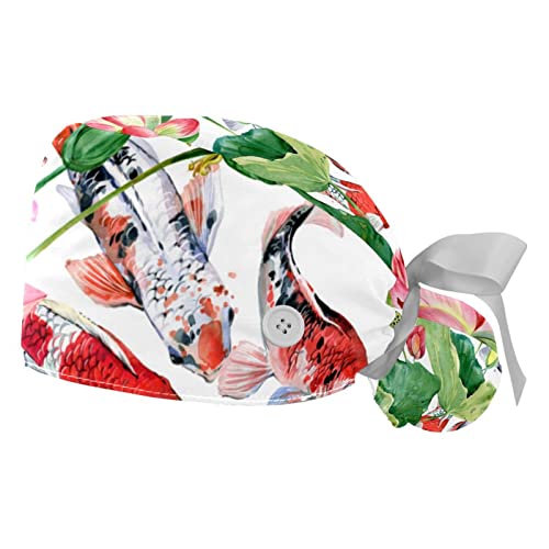 Chapeau de travail carpe poisson aquarelle pour cuisine et soin
