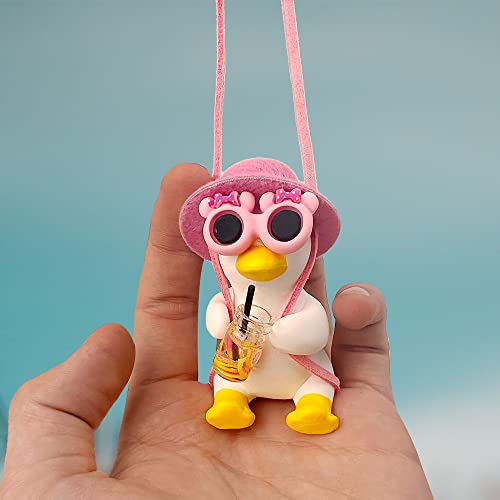 Cool Swinging Duck Car Hanging Ornament, Pendant Interior Rearview Mirror Decoration And Car Rear View Mirrior Hanging Accessories (Bottle Duck) #TOP6