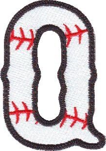 Letter Q Baseball Embroidered Sew on Patch