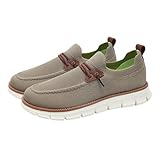 Men Loafers Shoes Casual Slip on Sneakers Fashion Lace up Wolking Dress Business Oxfords Work Lightweight Footwear Khaki