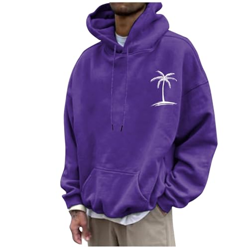 Sweats à capuche violets pour hommes idéal pour les soirées d'été en 5XL