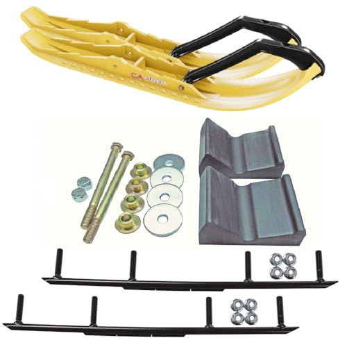 C&A Pro Yellow TMX Snowmobile Skis w/ 8