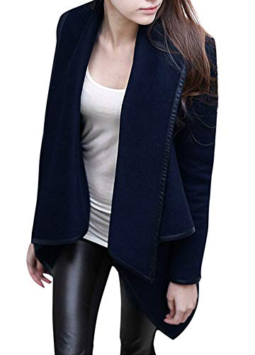 Domary Nova moda feminina casaco assimétrico Jaqueta fina Temperamento Sobretudo solto longo