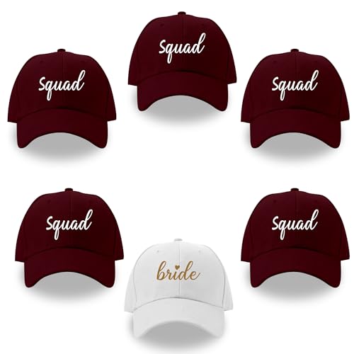 Image of LADY&HOME Bachelor /Bachelorette Party Baseball Hats Set, Embroidered Adjustable Cotton Truck Caps