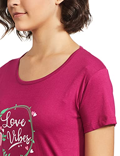 Image of Rupa Women's Cotton Digital Print Pajama Set Pack of 1 (1352A01-BERRY- Berry XL)