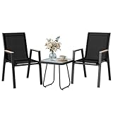 Ensemble de petit déjeuner pour 2 : ce set de jardin, composé de deux chaises et d'une petite table carrée, est conçu pour des conversations intimes, des moments de lecture relaxants ou pour siroter un verre au coucher du soleil. Idéal pour créer un coin élégant sur les balcons, les patios ou les vérandas.