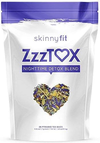 SkinnyFit ZzzTox Nighttime Detox Tea: Caffeine-Free, All-Natural, Laxative-Free, Chamomile, Lavender, Vegan, Supports Weight Loss, Helps Fight Toxins, Restful Sleep, Non-GMO, 28 Servings