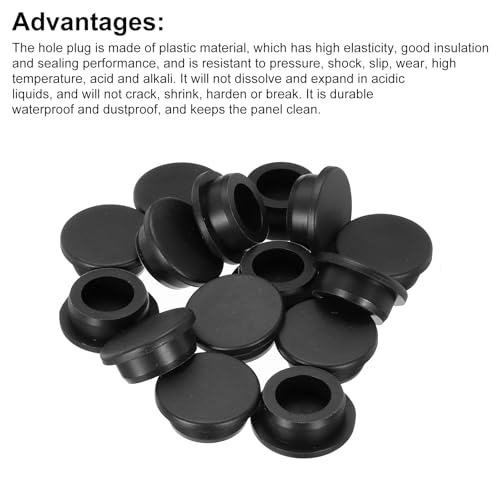 Image of MECCANIXITY 15pcs T-Shaped Silicone Plugs 29mm 1-1 /8 Inch Dia Snap in Plug Hole Seal Cover Round Rubber Stopper for Kitchen Rubber Bulkheads Waterproof Sealing Plugs Black