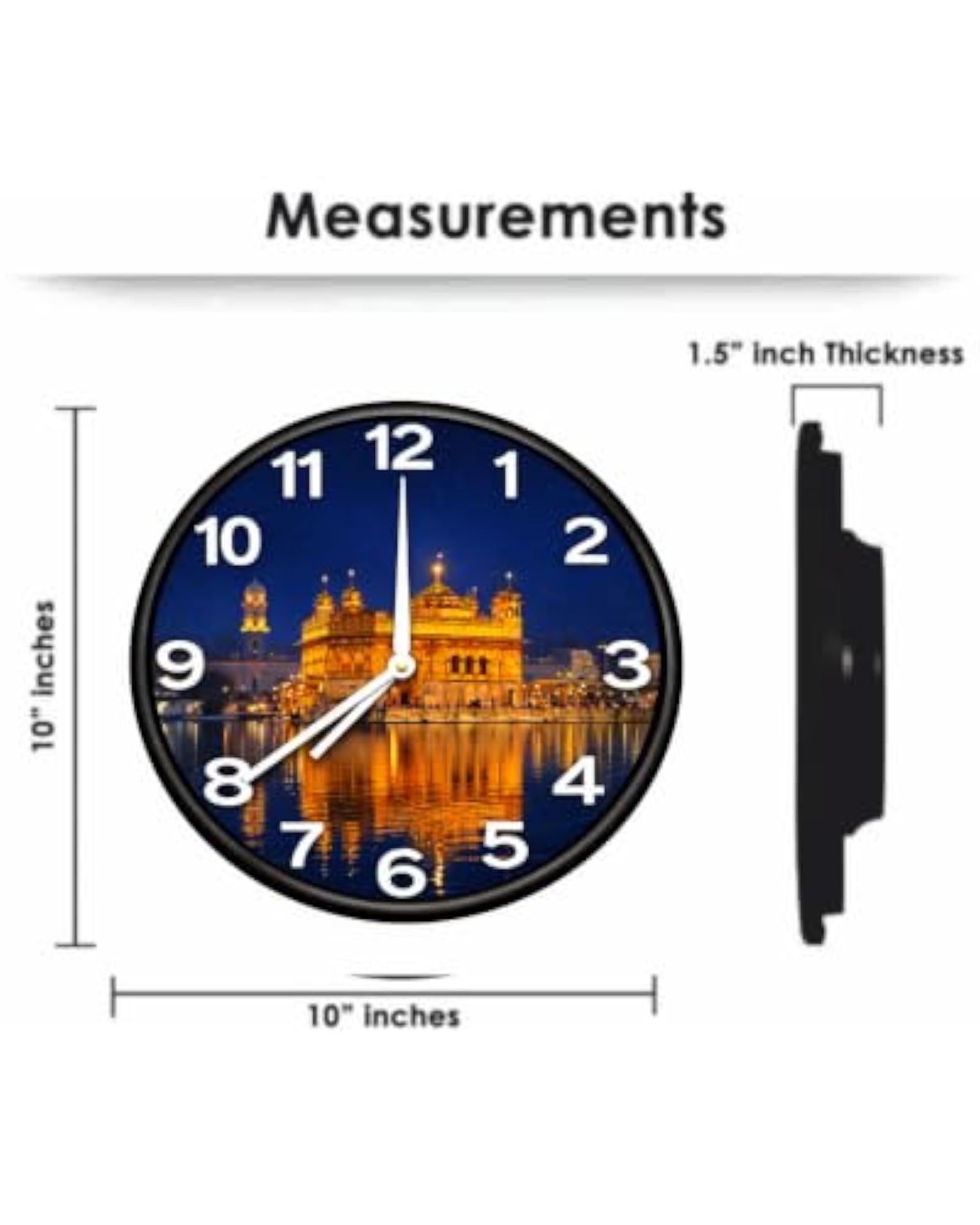 Golden Temple Night View Decorative Wall Clock