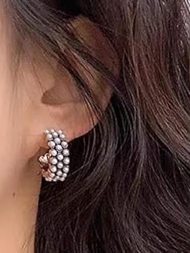 24 Pairs Silver Earring Set for Women, Chunky Earring Multi-pack,Trendy Big Small Open Hoop Earring,Hoop Earrings Set for Party3