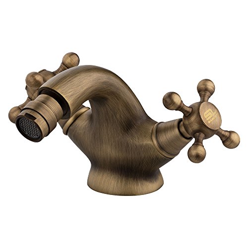 Retro Baño Grifo para Bidet Bimando Monoblock Sanlingo Antiguo Latón