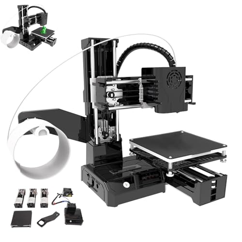 VoOqo 3D Printer, Compact 3D Printer for Beginners with TF Card, Removable Platform One-Key Printing, Uniform Heating, 100X100X100mm Printing Size, for Home,Kids black