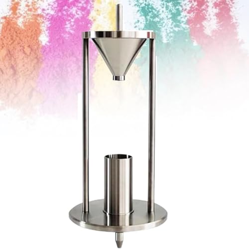 Probador de densidad a granel de acero inoxidable con taza medidora de 100 ml, diámetro de salida de embudo de 0.5 pulgadas para análisis de materiales industriales de laboratorio