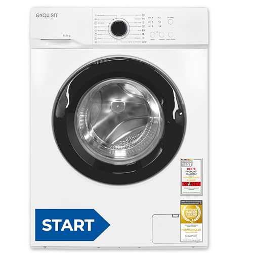 Exquisit Waschmaschine 6kg, Energieeffizienzklasse A, max. 1000 U/min, ECO 40-60, Kurzprogramm, Kindersicherung, 16 Waschprogramme, WA56110-020A weiss Exquisit Waschmaschine 6kg, Energieeffizienzklasse A, max. 1000 U/min, ECO 40-60, Kurzprogramm, Kindersicherung, 16 Waschprogramme, WA56110-020A weiss