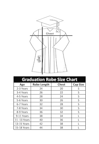 Image of ITSMYCOSTUME Graduation Gown Set with Cap, Convocation Dress for Boys and Girls, School Ceremony, Fancy Dress(11-13Y,Blue)