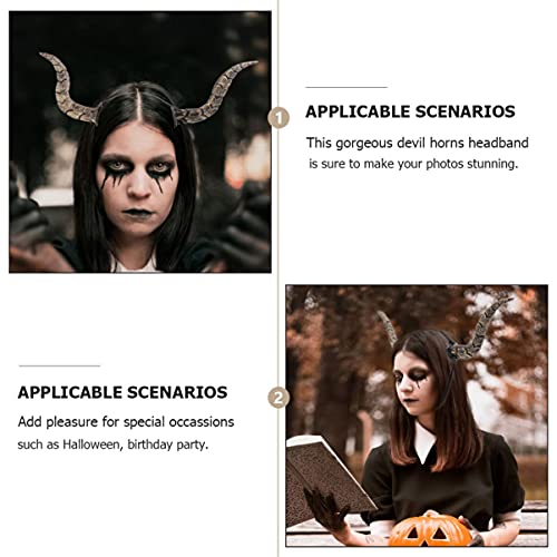 TOYANDONA Halloween Horn Headband, Sheep Horns Headband Goat Devil Demon Horns for Halloween Costume Cosplay Photo Props - Image 4