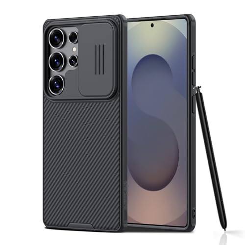 Nillkin Funda para Galaxy S25 Ultra 5G,CamShield Pro con Protección Deslizante para Cámara,Delgada a Prueba de Golpes Funda para Samsung Galaxy S25 Ultra 6.9 Pulgada-Negro