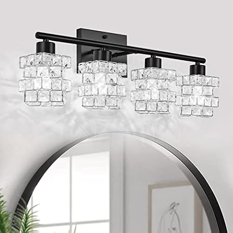 BEHIYA 4 Lights Bathroom Vanity Light Fixture Cover