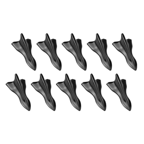 Image of 10Pcs Black Style 2 Fin Air Vortex Generator Diffuser Shark Fin Set Kit Compatible with Spoiler Roof Wing Pointed 10PC Auto Accessories for Car Decoration