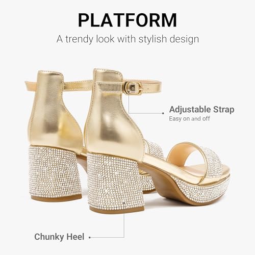 LAURMOSA Girls Dress Shoes Kids High Heels Flower Girl Sandals Gold Size 3 by LAURMOSA - Used condition - Image 7