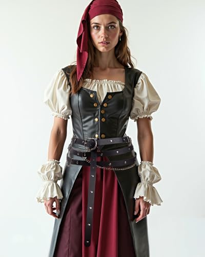 KOTORA Retro Skinny Belt Long Metal Chain Exotic Cross Waist Costume Accessory Medieval Renaissance DIY Dress Cosplay 5