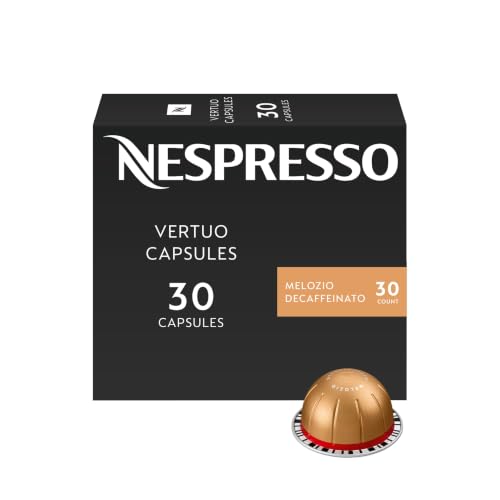 Nespresso Capsules Vertuo, Melozio Decaffeinato, Medium Roast Espresso, 30-Count Coffee Pods, Brews 7.8 oz.