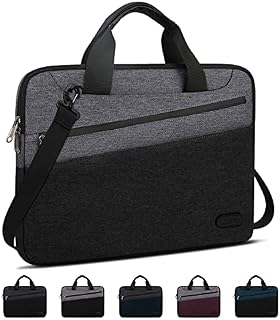 Lubardy Laptop Bag 15.6 Inch Laptop Case with Handles Waterproof Shoulder Messenger Bag for Women men Multifunctional Business Work Dark Grey Black