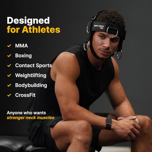 Image of Iron Neck Alpha Neck Trainer - Exercise & Workout Equipment | Versatile Neck Exerciser, Strengthener, Trainer with Adjustable Head and Chin Strap, Portable Head Harness for Weight Lifting