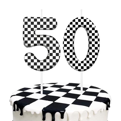 Race Car Birthday Number 50 Candles Cake Topper Birthday Party Decorations
